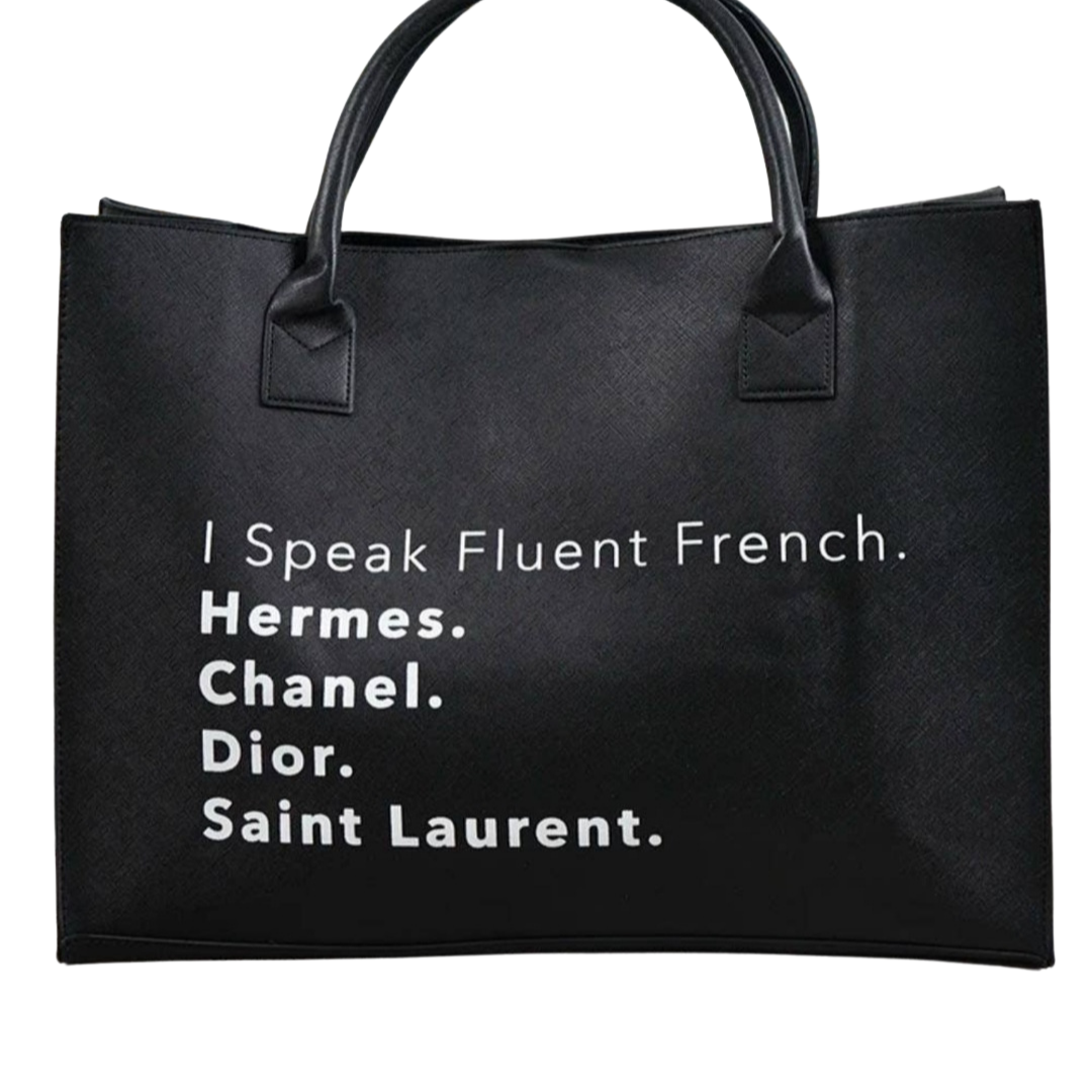 "Fluent French" large Tote